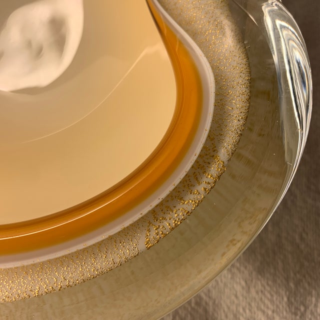 1960s Mid 20th Century Murano Art Glass Biomorphic Bowl For Sale - Image 5 of 7
