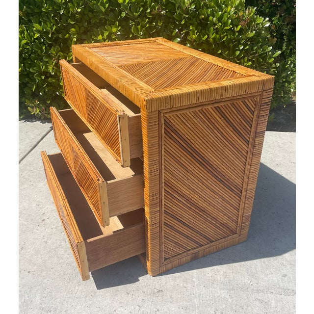 Brown Vintage Pencil Reed Rattan Dresser, Gabriella Crespi Style, For Sale - Image 8 of 8