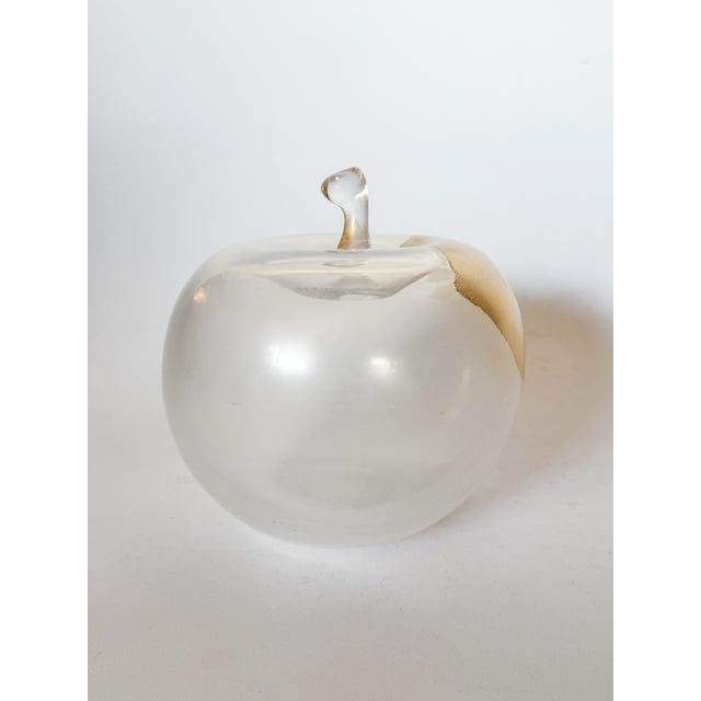 1960s 1960s Enormous Livio Seguso Murano Gold-Accented Large Apple Blown Glass Sculpture, Signed For Sale - Image 5 of 7