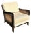 1950s Knoll Antimott Woven Cane Lounge Chair Wood Corduroy Cushions Mid Century Modern For Sale