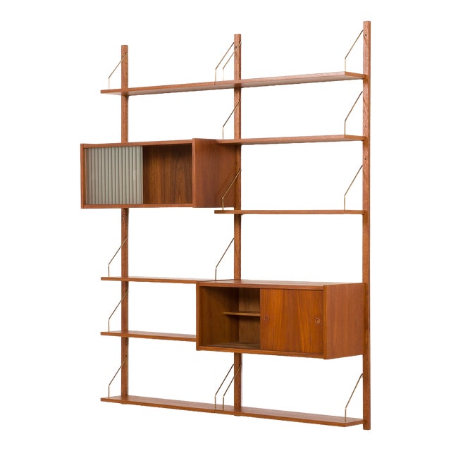 Vintage Danish Wall Unit in Teak from PS System,, 1960s, Set of 13 For Sale