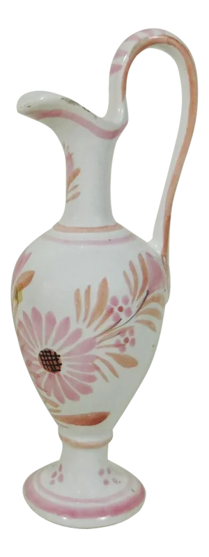 1950s Pink Quimper Ewer Pitcher