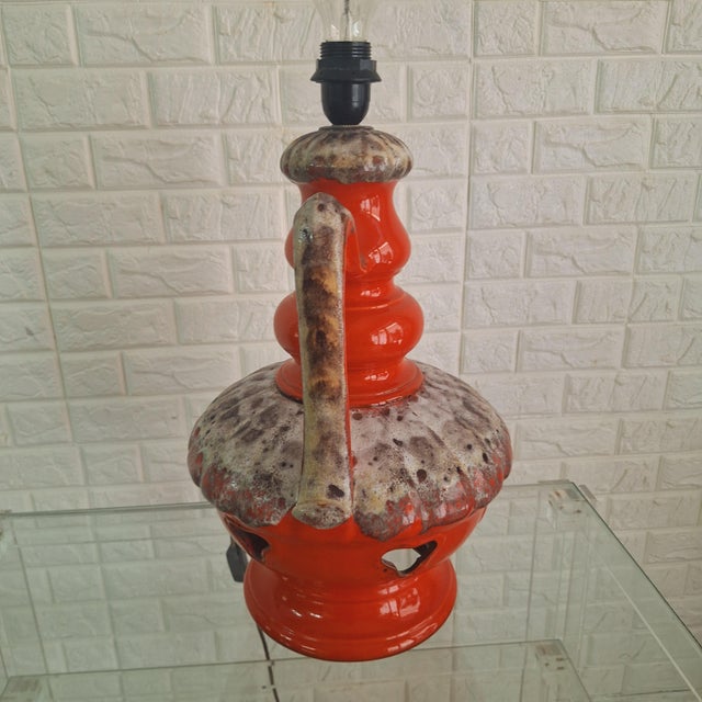 Black Vintage Fat Lava Ceramic Lamp, West Germany, 1960s For Sale - Image 8 of 17