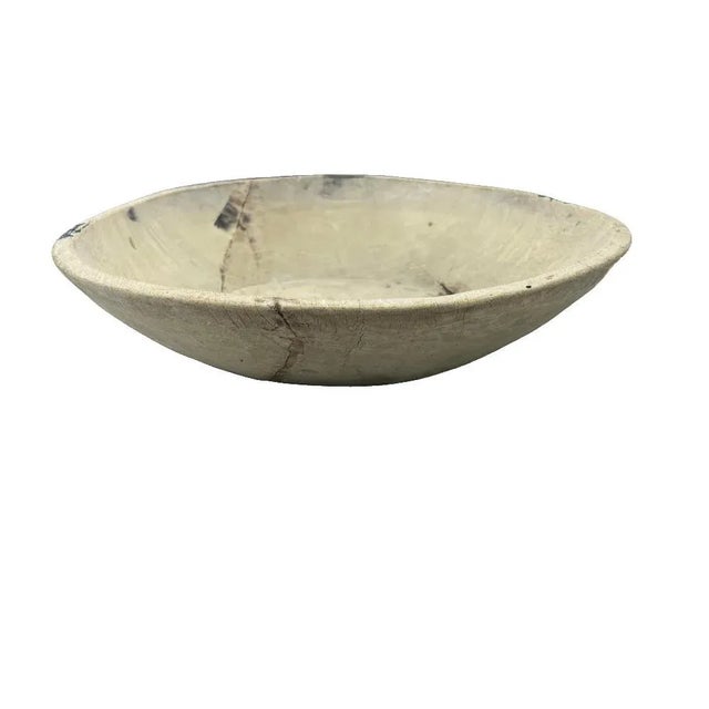 This vintage natural wood Parat bowl from India was once used to knead bread dough. It is a beautiful rustic piece and can...