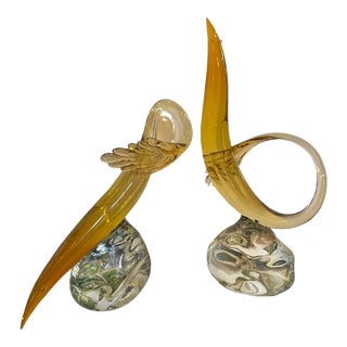 Pair of 1970s Abstract Murano Sculptures For Sale