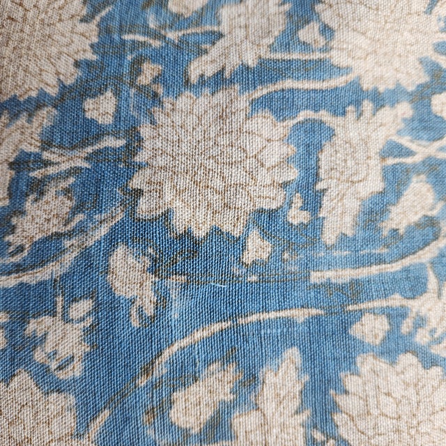 Hand Block Print Linen Pillow For Sale - Image 4 of 5