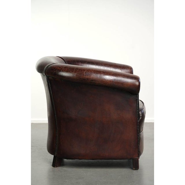 Vintage Sheepskin Club Armchair For Sale - Image 3 of 14