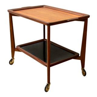 1960s Scandinavian Teak Bar Cart by Gannsfjord Møbelfabrik, Norway For Sale