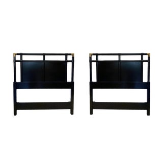 Vintage Campaign Style Twin Headboards - a Pair For Sale