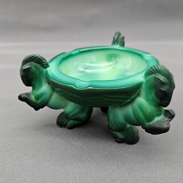 Malachite Glass Ashtray by Arthur Pleva for Curt Schlevogt, 1930s, in Very Good conditions. Designed 1920 to 1949 I have...