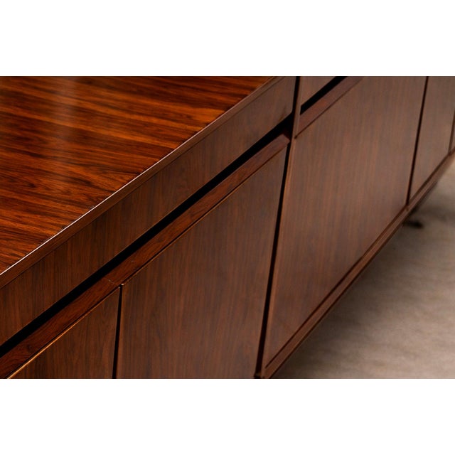 Mid-Century Modern Giuseppe Scapinelli Rosewood Credenza With Brass Sabots, Brazil, 1950s For Sale - Image 3 of 15