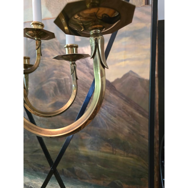 Vintage Mid Century English Brass 12 Light Chandelier For Sale - Image 12 of 15