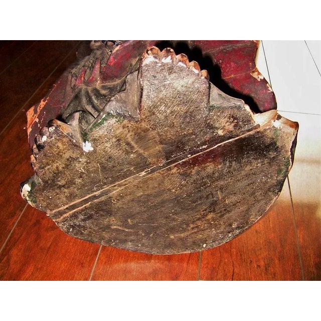 Gold 19c Asian Wooden Carved, Painted & Gilded Guanyin Statue For Sale - Image 8 of 12