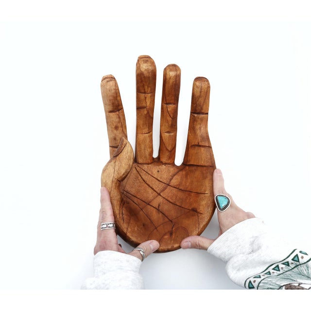 Large Vintage Wood Hand This listing is for a vintage wood carved hand. Place this charming wooden hand in any room for...