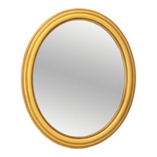 Modern Giltwood Framed Oval Mirror For Sale