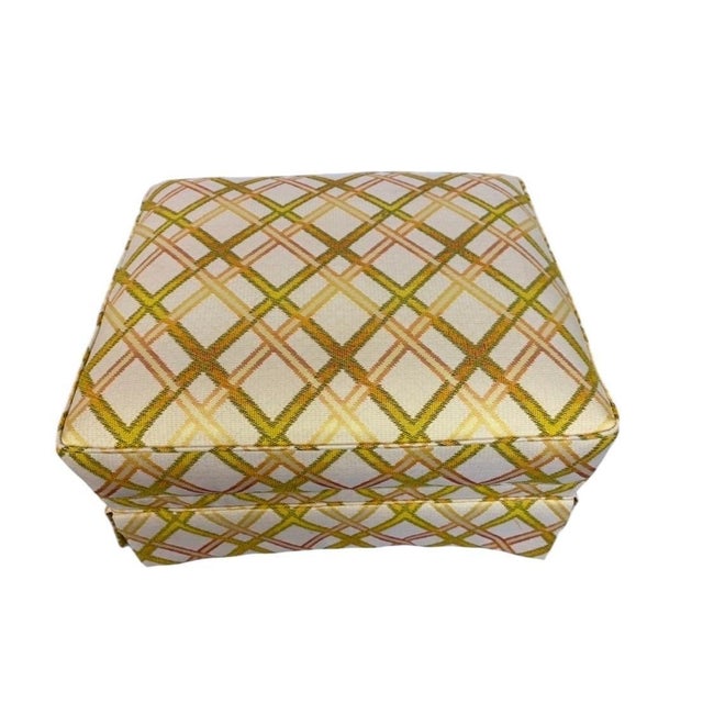 Wood Mid-Century Modern Yellow Lounge Chair & Ottoman For Sale - Image 7 of 8