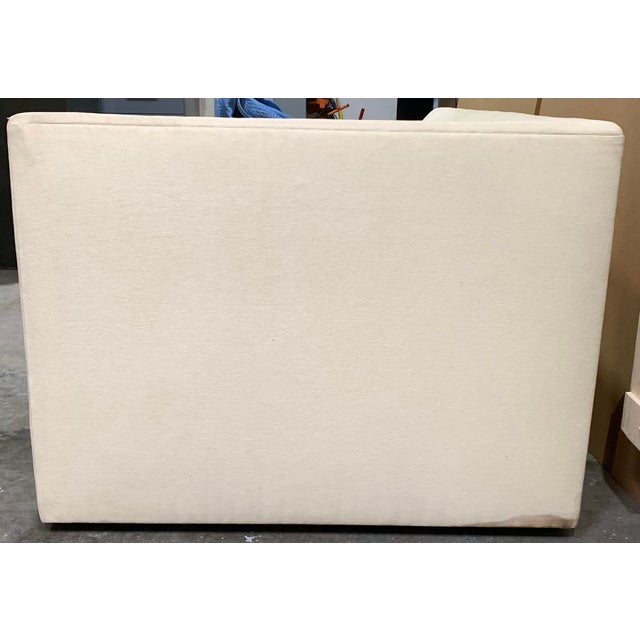 Contemporary Cream Linen 'Right Back' Sofa by Waldo Fernandez For Sale - Image 17 of 18