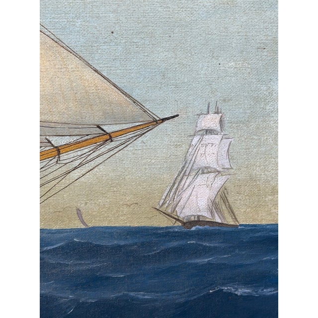 Vintage Maritime Oil Painting of “Britannia of Åland” – Scandinavian Ship Portrait, Baltic Barque, Signed Hartvik After Lind For Sale - Image 10 of 18