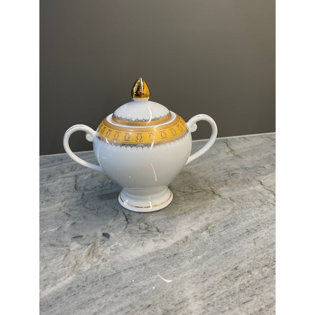 Neoclassical Vintage Casati Fine Porcelain Bavaria Design Tea Set With Salt and Pepper Shakers - Set of 5 For Sale - Image 3 of 6