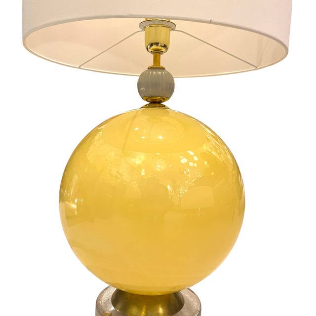 Murano Lamps with Yellow Balloons, Set of 2 For Sale - Image 3 of 7