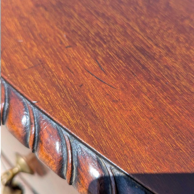 1940s Chippendale Mahogany Sideboard Buffet With Claw Feet, Brass For Sale - Image 11 of 18