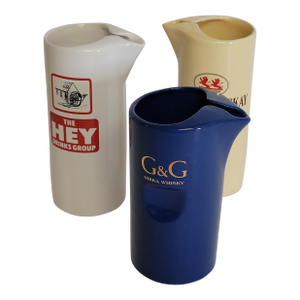 Vintage Pub Advertising Pitchers – Whyte & Mackay, Nikka Whisky & Hey Drinks Group – Barware Set of 3