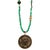 Green Jade Stone Spiritual Soul Gold Medallion Pendant Necklace For Sale - Image 10 of 16