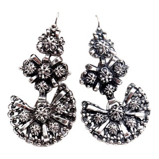Silver Earrings, Set of 2 For Sale