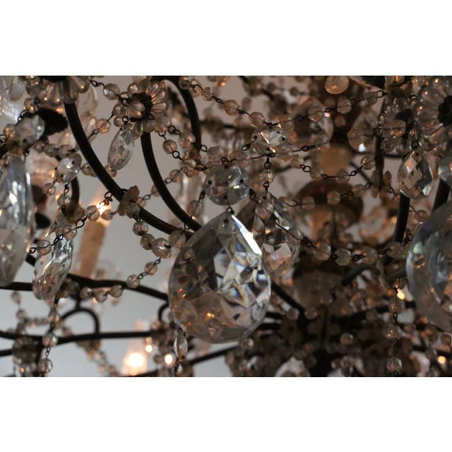 19th Century Italian Neoclassical Giltwood and Crystal Chandelier For Sale - Image 9 of 18