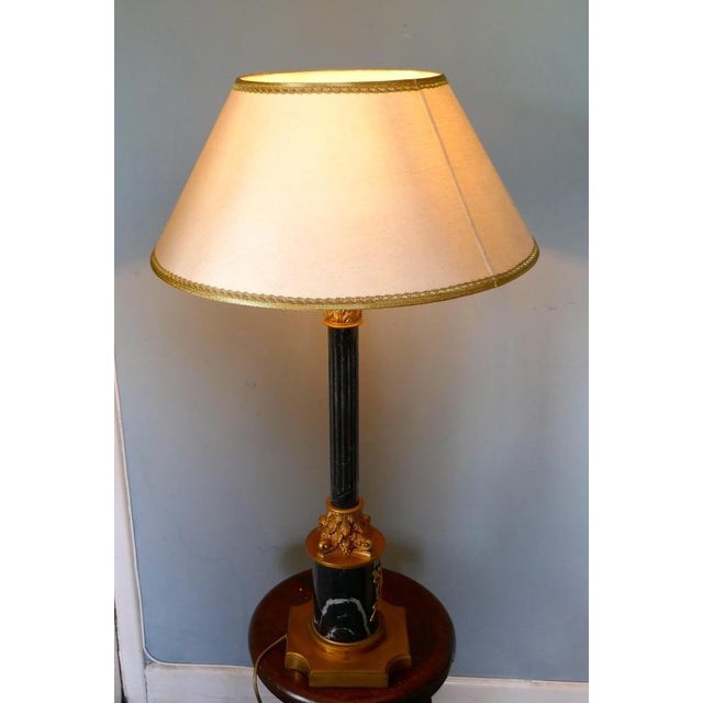 Stone Large Marble Corinthian Column Table Lamp, 1910s For Sale - Image 7 of 13