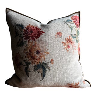 French Linen Accent Pillow Cover– Imperial Bouquet For Sale