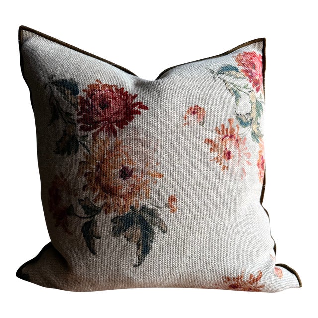 French Linen Accent Pillow Cover– Imperial Bouquet For Sale
