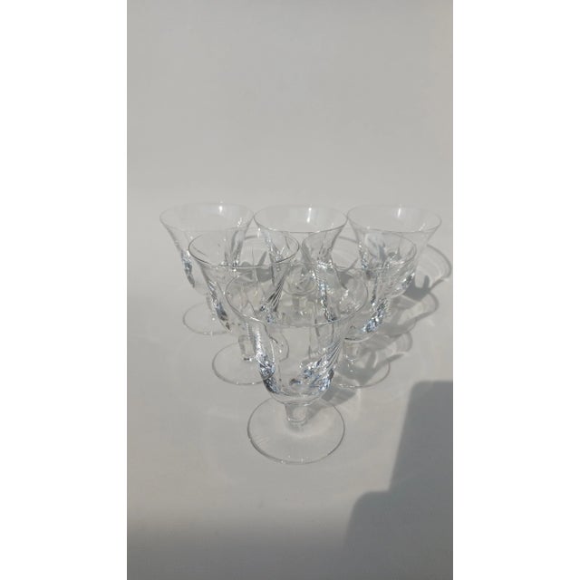 6 Crystal Wine Glasses From Saint Louis\. Very good condition. Height 12 cm. High diameter 9,1 cm. Bottom diameter 7 cm....