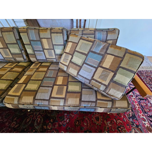 Metal MCM Attributed to Richard McCarthy by Selrite Wrought Iron and Maple Couch For Sale - Image 7 of 10