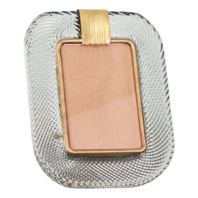 Murano Glass and Twisted Brass Picture Frame, Italy, 1990s For Sale