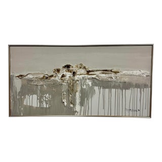 1981 Organic Modernist Mixed Media Abstract Painting For Sale