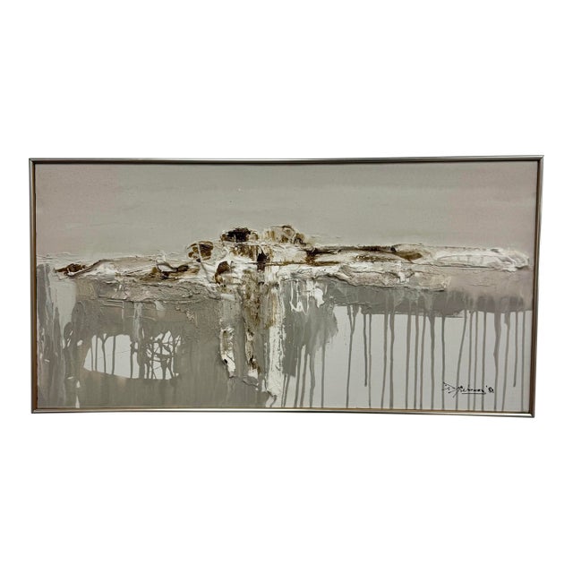 1981 Organic Modernist Mixed Media Abstract Painting For Sale