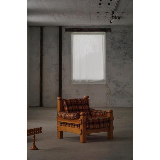 Swedish Modern Brutalist Lounge Chair in Pine, 1970s For Sale - Image 18 of 18