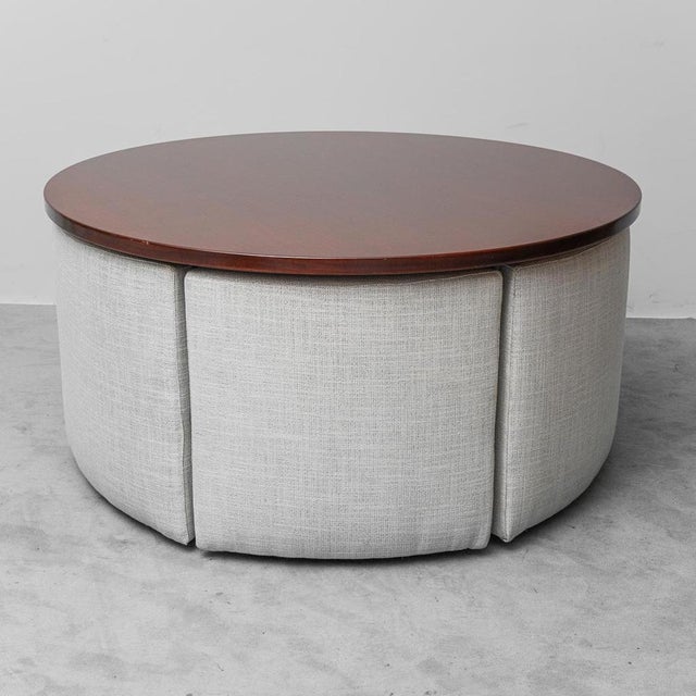 Round Mahogany Table Set with Armchairs, 1970s, Set of 7 For Sale - Image 13 of 13