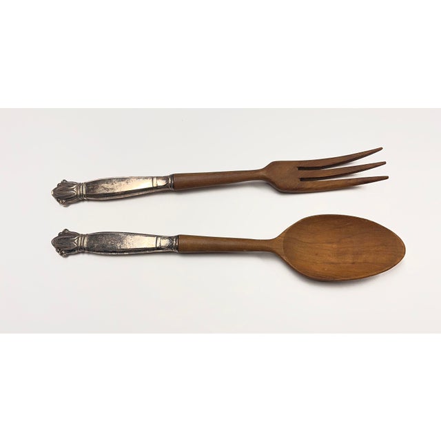 Wonderful antique serving set, French, marked "Web Sterling Handle" and "France." Fork and spoon. Made of high-quality...