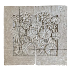 Vintage Flower Bah Relief Panels, Set of 2