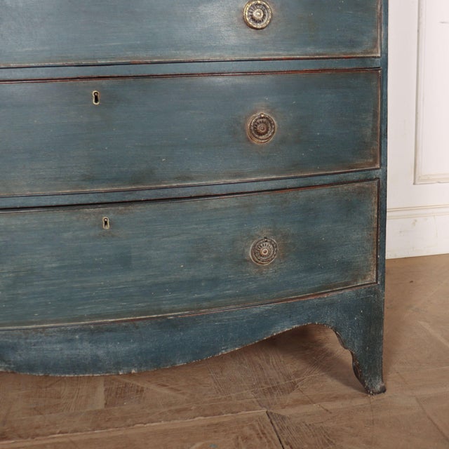 English Painted Bow Front Chest of Drawers For Sale - Image 4 of 11