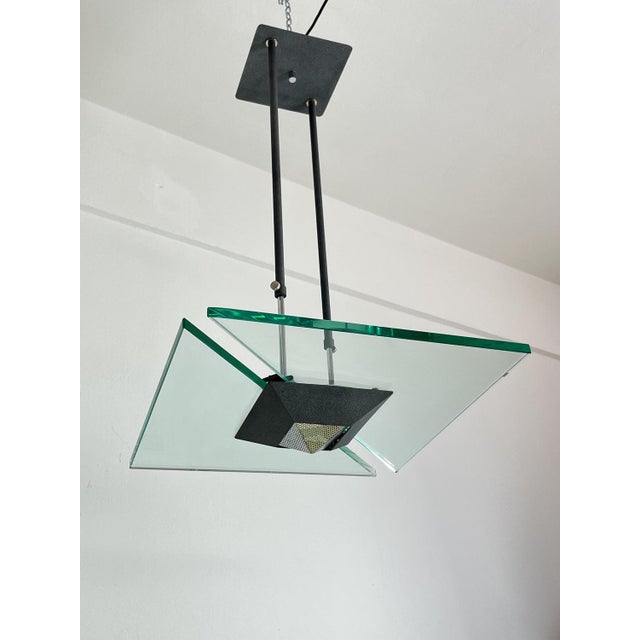1980s Italian Nile Green Murano Glass Hanging Light, 1980s For Sale - Image 5 of 15