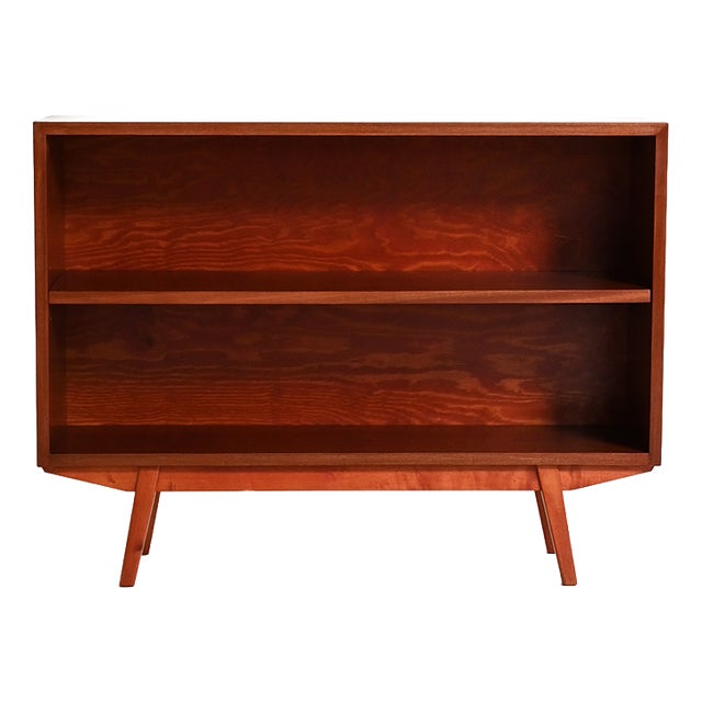 Scandinavian Bookcase with Open Mahogany Shelves, 1960s For Sale