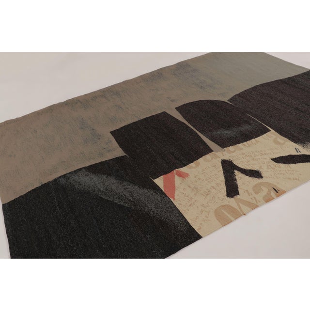 Abstract Vintage Slovenian Abstract Tapestry by Janez Bernik in Earthy Tones - Rug & Kilim For Sale - Image 3 of 10