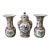 Set of Three Handworked Polychrome Boch Faience Vases, Premium Belgian Garniture Set For Sale