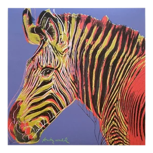 Andy Warhol Vintage 1986 Lmtd Edtn Endangered Species Large Fine Art Lithograph Print " Grevy's Zebra " 1983