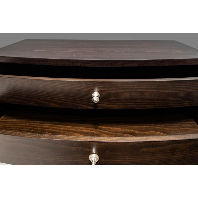 Contemporary "Big Cassettiera" 4-Drawer Chest in Dark Beech & Silver Knobs for Promemoria by Romeo Sozzi For Sale - Image 3 of 4