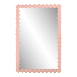 Fleur Home Audubon Bamboo Rectangle Mirror in Salmon Berry, 24x36 For Sale