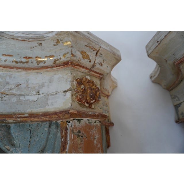 Pair of 19th Century Italian Painted & Parcel Gilt Consoles by Mla For Sale - Image 18 of 18